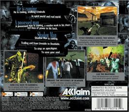 Box back cover for Shadow Man on the Sega Dreamcast.