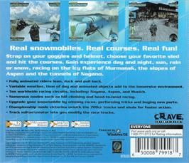 Box back cover for Sno-Cross Championship Racing on the Sega Dreamcast.