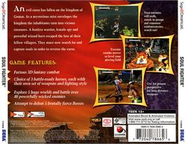 Box back cover for Soul Fighter on the Sega Dreamcast.