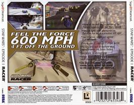 Box back cover for Star Wars: Episode I - Racer on the Sega Dreamcast.