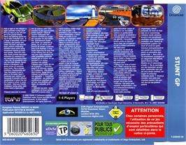 Box back cover for Stunt GP on the Sega Dreamcast.