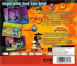 Box back cover for Stupid Invaders on the Sega Dreamcast.