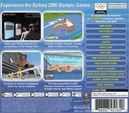 Box back cover for Sydney 2000 on the Sega Dreamcast.