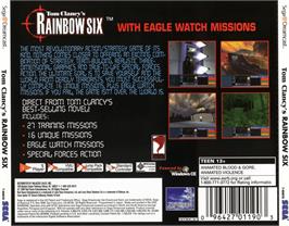 Box back cover for Tom Clancy's Rainbow Six: Rogue Spear on the Sega Dreamcast.