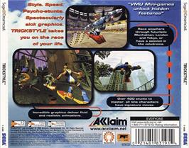 Box back cover for Trickstyle on the Sega Dreamcast.