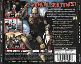 Box back cover for Typing of the Dead, The on the Sega Dreamcast.