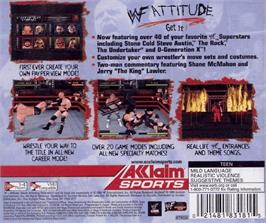 Box back cover for WWF Attitude on the Sega Dreamcast.