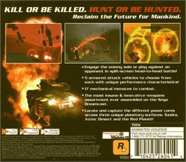 Box back cover for Wild Metal on the Sega Dreamcast.