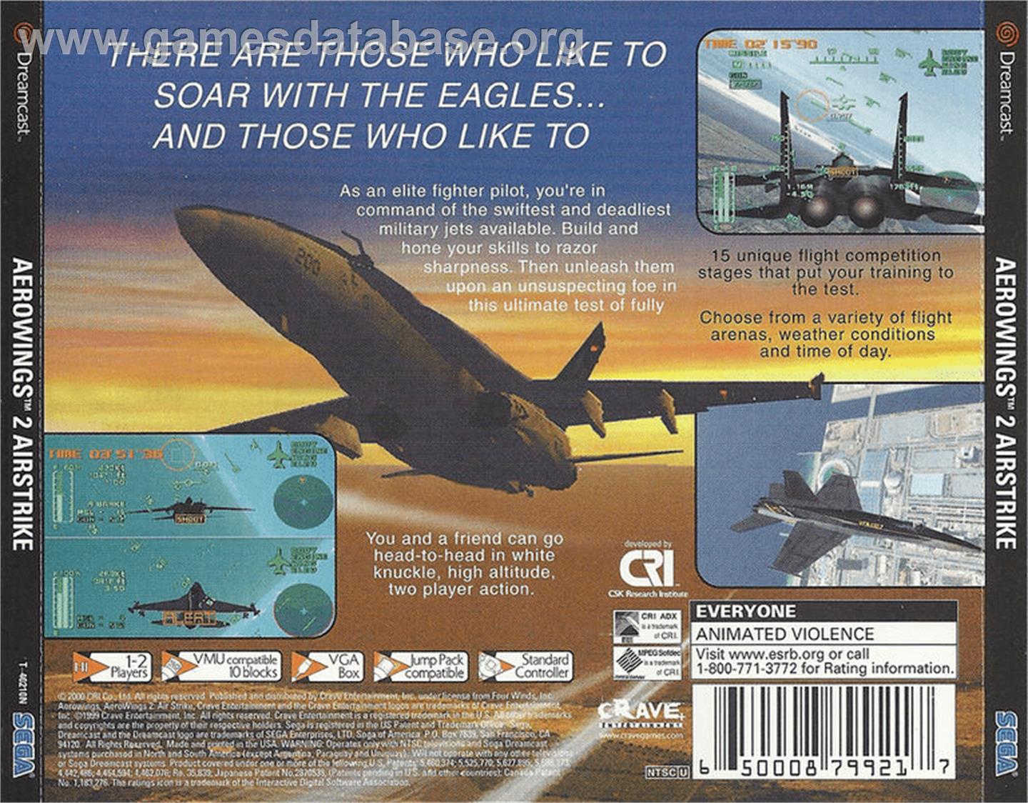 Aerowings 2: Air Strike - Sega Dreamcast - Artwork - Box Back