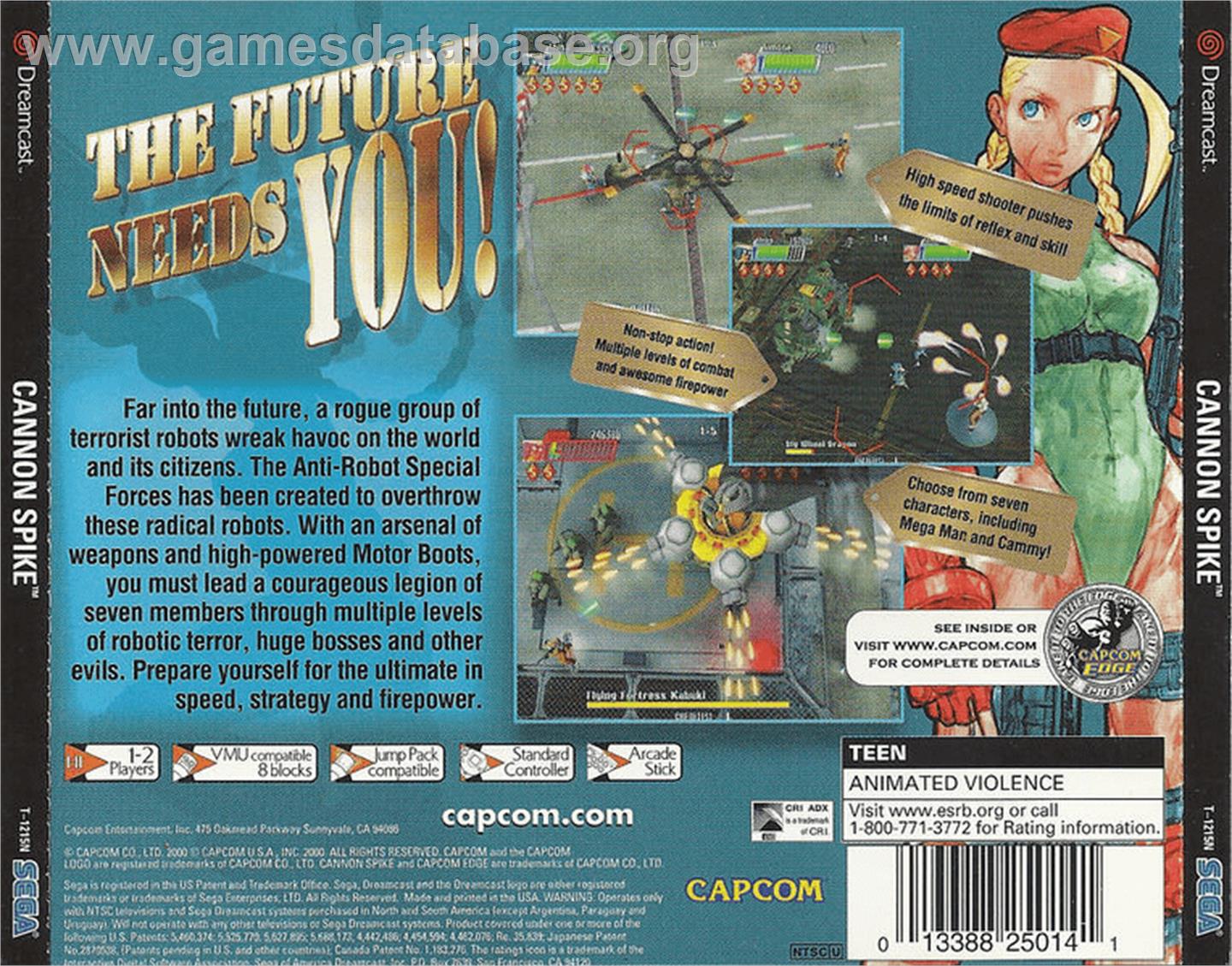 Cannon Spike - Sega Dreamcast - Artwork - Box Back