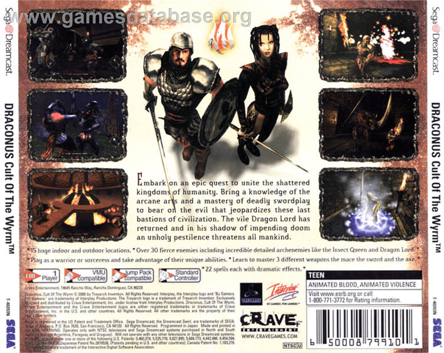 Draconus: Cult of the Wyrm - Sega Dreamcast - Artwork - Box Back