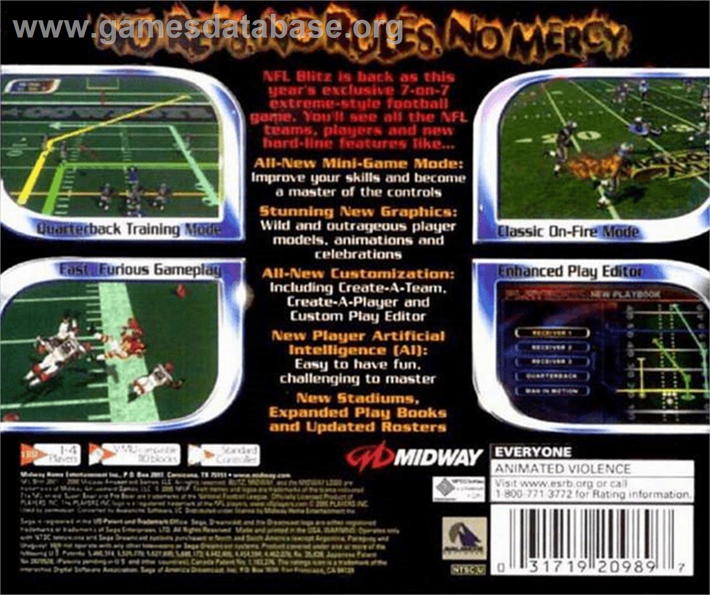 NFL Blitz 2001 - Sega Dreamcast - Artwork - Box Back