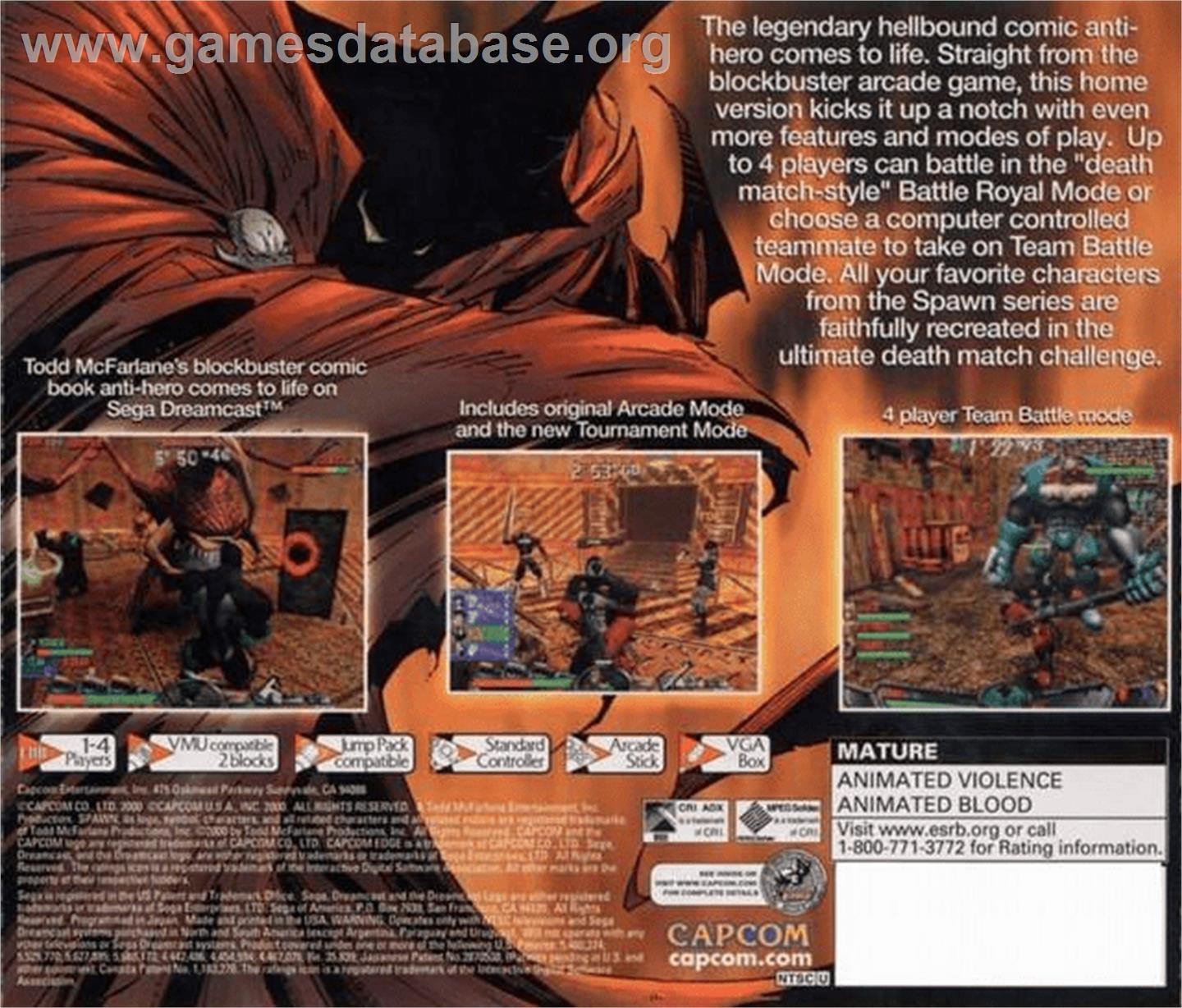 Spawn: In the Demon's Hand - Sega Dreamcast - Artwork - Box Back