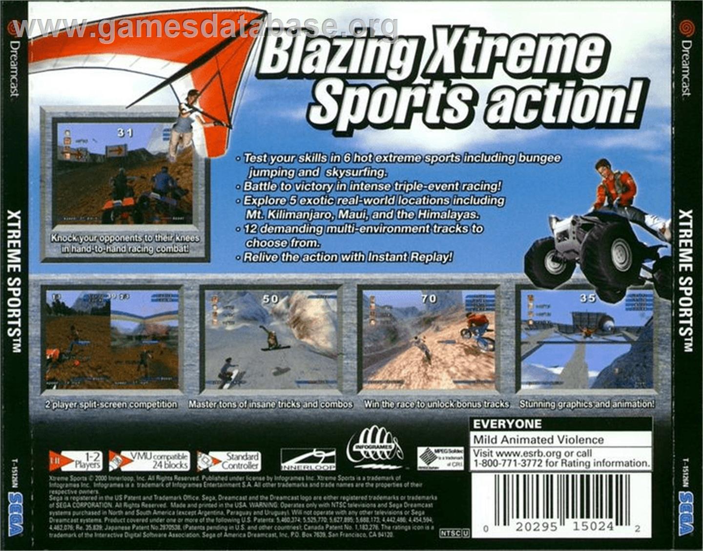 Xtreme Sports - Sega Dreamcast - Artwork - Box Back