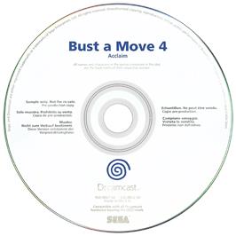 Artwork on the Disc for Bust a Move 4 on the Sega Dreamcast.