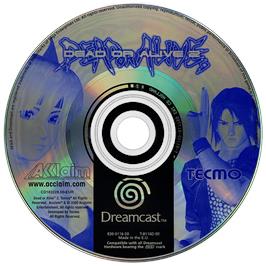 Artwork on the Disc for Dead or Alive 2 on the Sega Dreamcast.