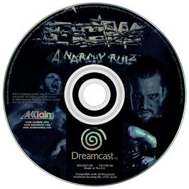 Artwork on the Disc for ECW Anarchy Rulz on the Sega Dreamcast.