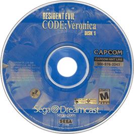 Artwork on the Disc for Resident Evil: Code: Veronica on the Sega Dreamcast.