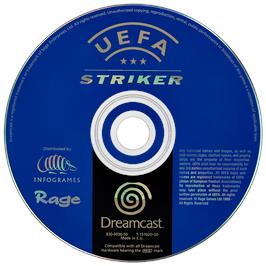 Artwork on the Disc for UEFA Striker on the Sega Dreamcast.