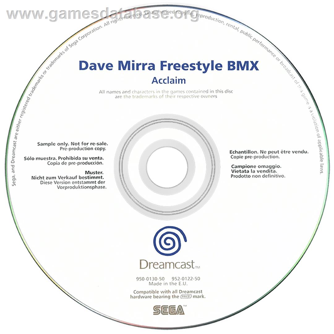 Dave Mirra Freestyle BMX - Sega Dreamcast - Artwork - Disc