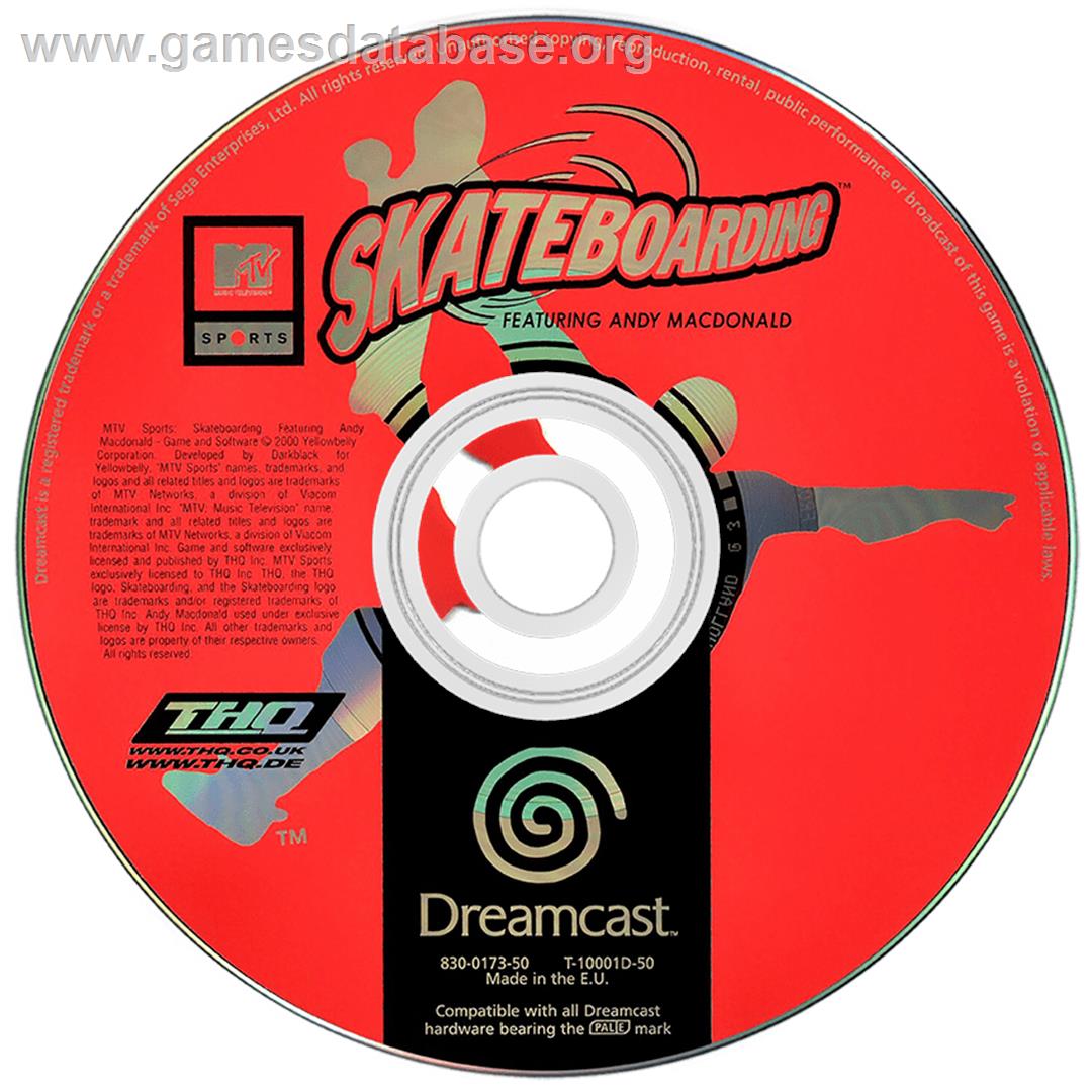 MTV Sports: Skateboarding Featuring Andy Macdonald - Sega Dreamcast - Artwork - Disc