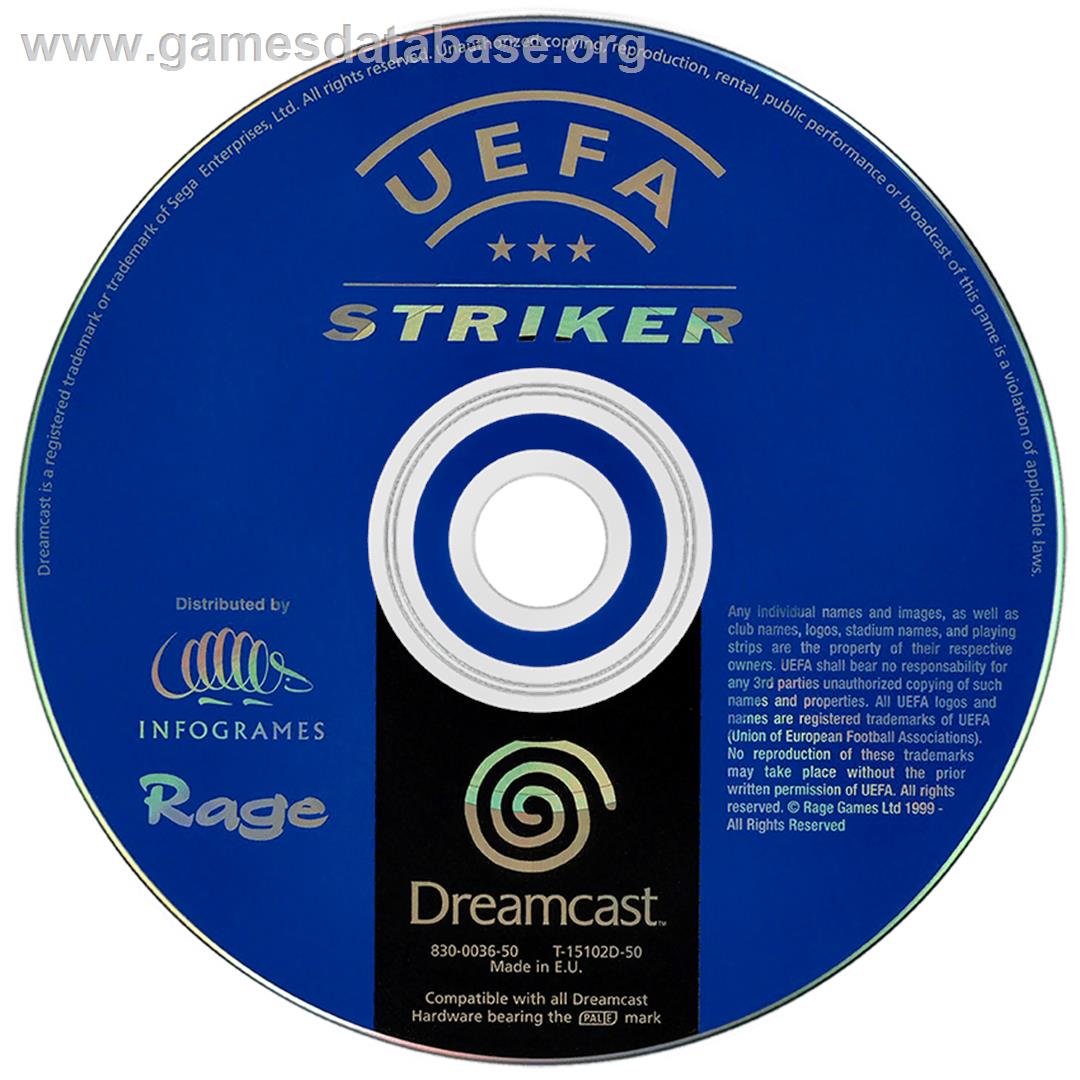 UEFA Striker - Sega Dreamcast - Artwork - Disc