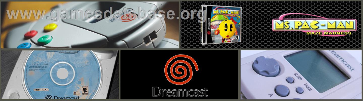 Ms. Pac-Man Maze Madness - Sega Dreamcast - Artwork - Marquee