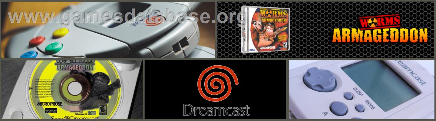 Worms Armageddon - Sega Dreamcast - Artwork - Marquee