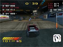 In game image of 4 Wheel Thunder on the Sega Dreamcast.