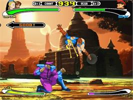In game image of Capcom vs SNK Millennium Fight 2000 Pro on the Sega Dreamcast.