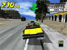 In game image of Crazy Taxi on the Sega Dreamcast.