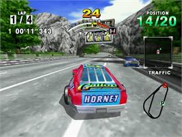 In game image of Daytona USA on the Sega Dreamcast.