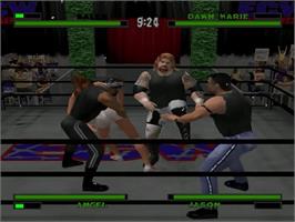 In game image of ECW Anarchy Rulz on the Sega Dreamcast.