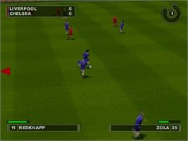 In game image of European Super League on the Sega Dreamcast.