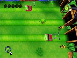 In game image of Frogger 2: Swampy's Revenge on the Sega Dreamcast.