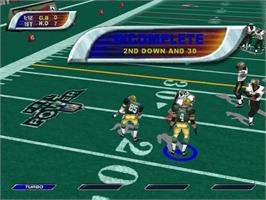 In game image of NFL Blitz 2001 on the Sega Dreamcast.