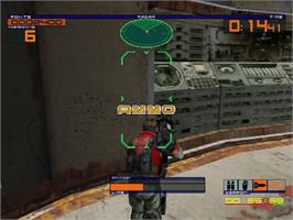 In game image of OutTrigger on the Sega Dreamcast.