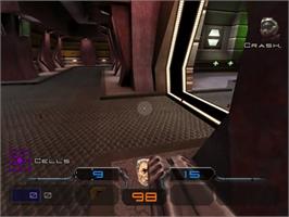 In game image of Quake III: Arena on the Sega Dreamcast.