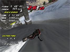 In game image of Rippin' Riders Snowboarding on the Sega Dreamcast.