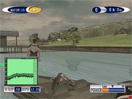 In game image of Sega Bass Fishing 2 on the Sega Dreamcast.