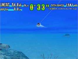 In game image of Sega Marine Fishing on the Sega Dreamcast.