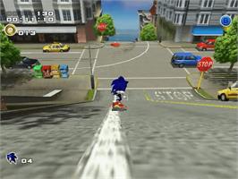 In game image of Sonic Adventure 2 on the Sega Dreamcast.