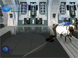 In game image of Star Wars: Episode I - Jedi Power Battles on the Sega Dreamcast.