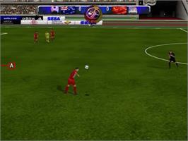 In game image of UEFA Dream Soccer on the Sega Dreamcast.