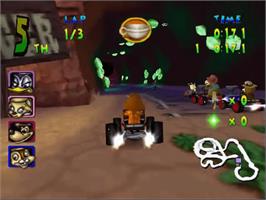 In game image of Walt Disney World Quest: Magical Racing Tour on the Sega Dreamcast.