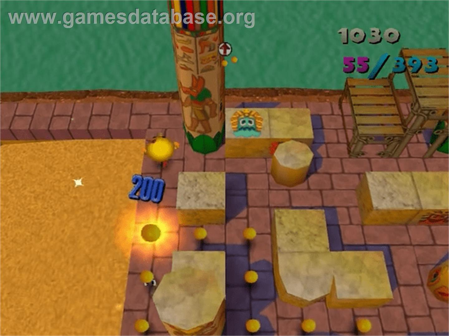 Ms. Pac-Man Maze Madness - Sega Dreamcast - Artwork - In Game