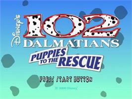 Title screen of 102 Dalmatians: Puppies to the Rescue on the Sega Dreamcast.
