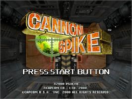 Title screen of Cannon Spike on the Sega Dreamcast.