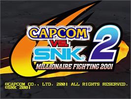 Title screen of Capcom vs. SNK 2: Mark of the Millennium on the Sega Dreamcast.