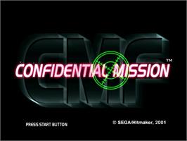 Title screen of Confidential Mission on the Sega Dreamcast.